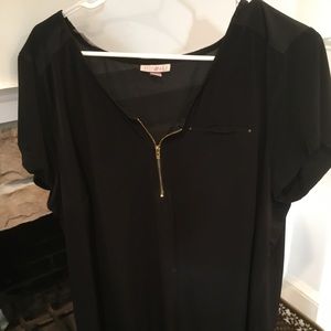 Black Semi-Sheer Blouse